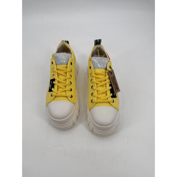 Palladium Revolt Womens Lo TX Yellow Sneakers Platform Lug Lace UP Size 10 New - Picture 11 of 11